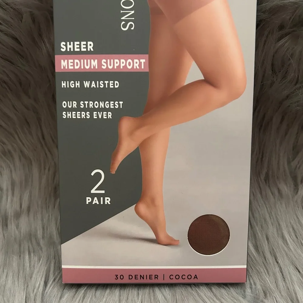 Silk Impressions Sheer Tights Medium Support Womens‎ Size Small Cocoa High Waist